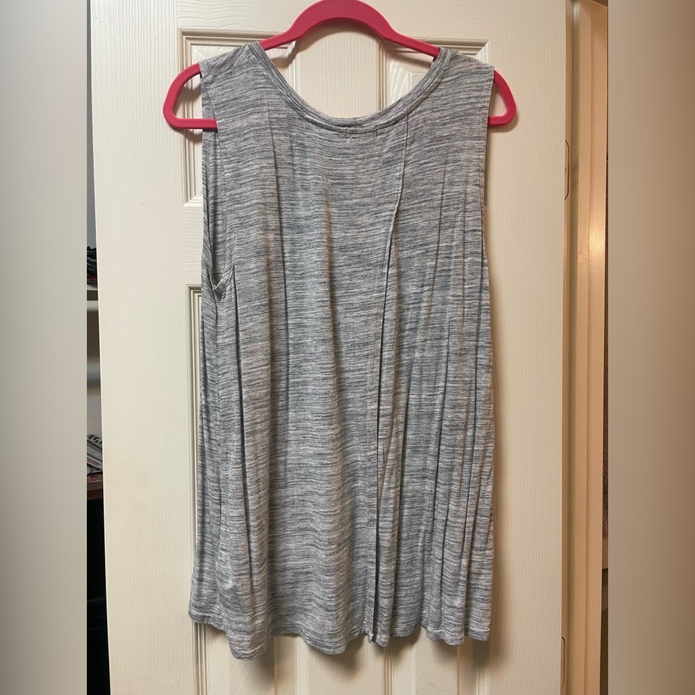 Gray Open Back Tank Top